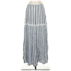 L'Atiste By Amy Womens Small Skirt Boho Blue Long Tiered Geometric Aztec South